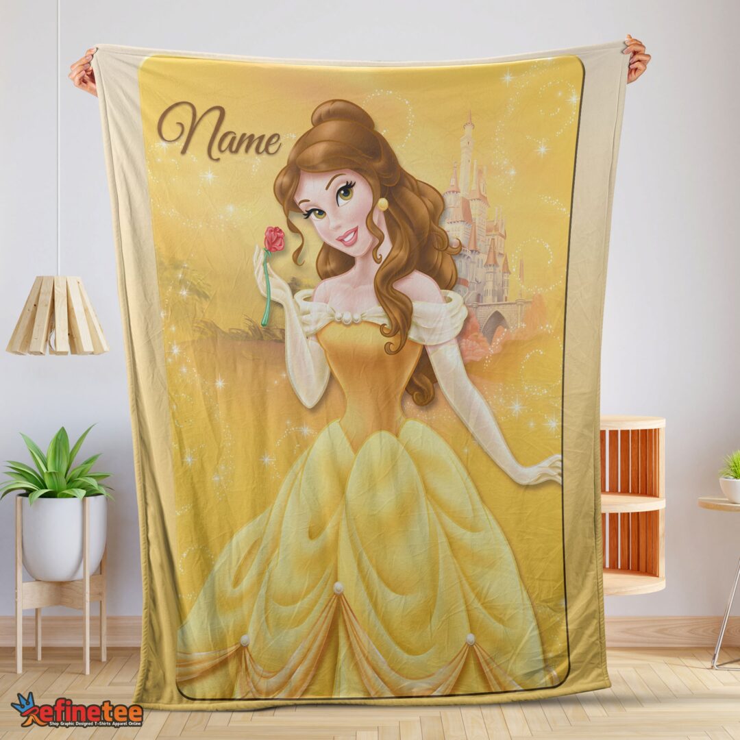 nice-disney-belle-princess-blanket-fleece-customized-blanket-mk-01-1 Nice Disney Belle Princess Blanket Fleece Customized Blanket