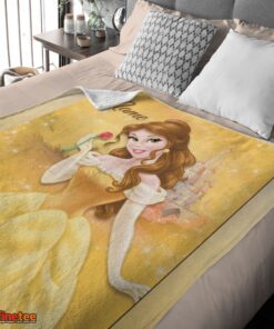 Nice Disney Belle Princess Blanket Fleece Customized Blanket - Image 4