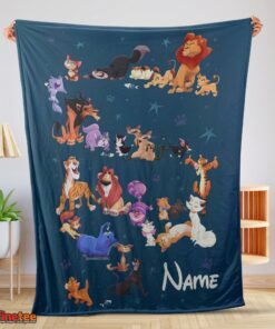 Nice Disney Cartoon All Cats Character Blanket Fleece Customized Blanket