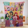 Nice Disney Cartoon All Princess Characters Blanket Fleece Customized Blanket