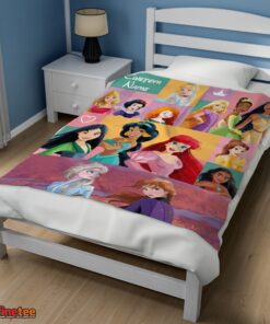 Nice Disney Cartoon All Princess Characters Blanket Fleece Customized Blanket - Image 3