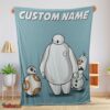 Nice Disney Cartoon Big Hero 6 Baymax With Friends Blanket Fleece Customized Blanket