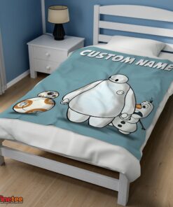 Nice Disney Cartoon Big Hero 6 Baymax With Friends Blanket Fleece Customized Blanket - Image 3