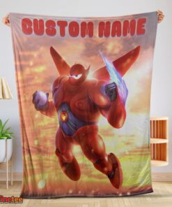 Nice Disney Cartoon Big Hero 6 Red Baymax Blanket
