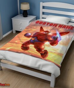 Nice Disney Cartoon Big Hero 6 Red Baymax Blanket - Image 3