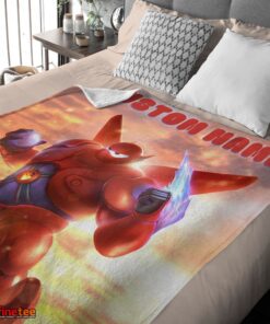 Nice Disney Cartoon Big Hero 6 Red Baymax Blanket - Image 4