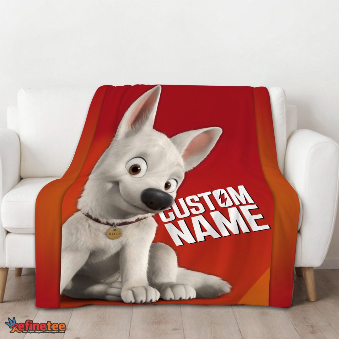 nice-disney-cartoon-bolt-blanket-fleece-customized-blanket-mk-01 Nice Disney Cartoon Bolt Blanket Fleece Customized Blanket - Image 3