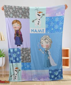 Nice Disney Cartoon Frozen Elsa Princess Anna Olaf Blanket Fleece Customized Blanket