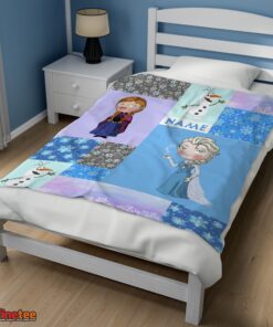 Nice Disney Cartoon Frozen Elsa Princess Anna Olaf Blanket Fleece Customized Blanket - Image 3