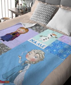 Nice Disney Cartoon Frozen Elsa Princess Anna Olaf Blanket Fleece Customized Blanket - Image 4
