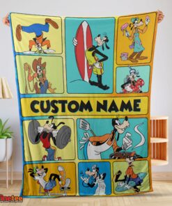 Nice Disney Cartoon Goofy With Friends Blanket Fleece Customized Blanket