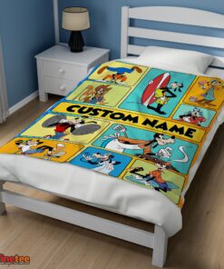 Nice Disney Cartoon Goofy With Friends Blanket Fleece Customized Blanket - Image 3