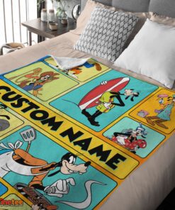 Nice Disney Cartoon Goofy With Friends Blanket Fleece Customized Blanket - Image 4
