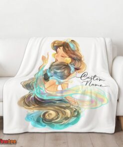 Nice Disney Cartoon Jasmine Princess Blanket Fleece Customized Blanket - Image 3