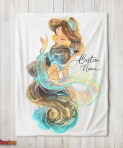 Nice Disney Cartoon Jasmine Princess Blanket Fleece Customized Blanket