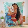 Nice Disney Cartoon Moana Family With Friends Cute Blanket Fleece Customized Blanket