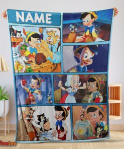 Nice Disney Cartoon Pinocchio With Friends Blanket Fleece Customized Blanket