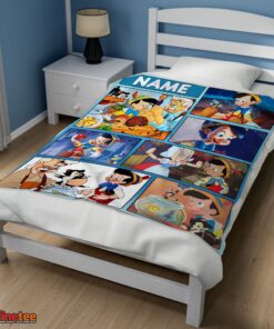 Nice Disney Cartoon Pinocchio With Friends Blanket Fleece Customized Blanket - Image 3