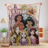 Nice Disney Cartoon Princess Characters Blanket Fleece Customized Blanket
