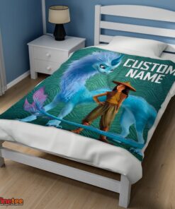 Nice Disney Cartoon Retro Raya And The Last Dragon Blanket Fleece Customized Blanket - Image 3