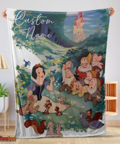 Nice Disney Cartoon Snow White With The Seven Dwarfs Customized Blanket