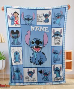 Nice Disney Cartoon Stitch With Friends Blanket Customize Blanket