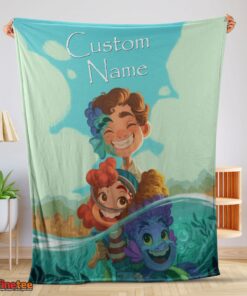 Nice Disney Cartoon Summer Of Luca With Friends Blanket Fleece Customized Blanket