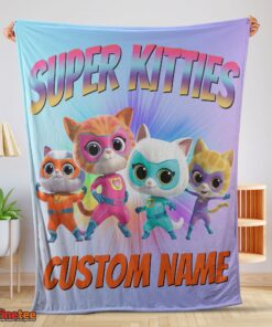 Nice Disney Cartoon SuperKitties Blanket Fleece Customized Blanket