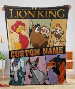 Nice Disney Cartoon The Lion King With All Friends Blanket Fleece Customized Blanket
