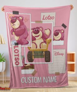 Nice Disney Cartoon Toy Story Cute Lotso Grid Photos Blanket