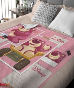 Nice Disney Cartoon Toy Story Cute Lotso Grid Photos Blanket - Image 4