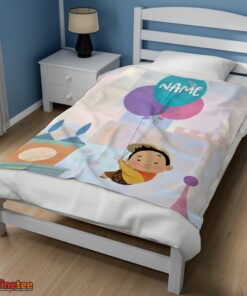 Nice Disney Cartoon Up Boy With Balloon Blanket Fleece Customized Blanket - Image 3