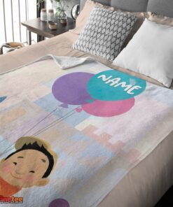 Nice Disney Cartoon Up Boy With Balloon Blanket Fleece Customized Blanket - Image 4