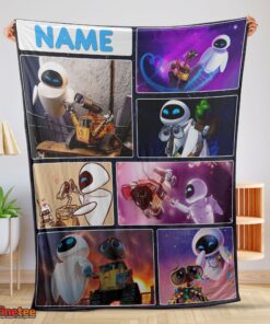 Nice Disney Cartoon Wall-E And Eve Blanket Fleece Customized Blanket