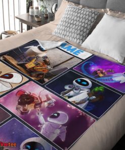 Nice Disney Cartoon Wall-E And Eve Blanket Fleece Customized Blanket - Image 4