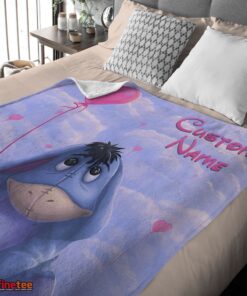 Nice Disney Cartoon Winnie The Pooh Eeyore Cute Blanket Fleece Customized Blanket - Image 4