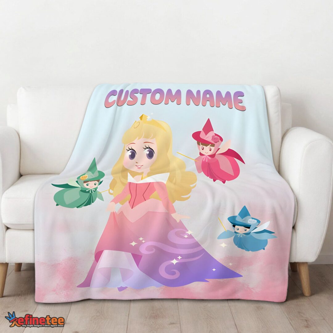 nice-disney-chibi-aurora-sleeping-beauty-pastel-colored-blanket-fleece-customized-blanket-mk-01 Nice Disney Chibi Aurora Sleeping Beauty Pastel-Colored Blanket Fleece Customized Blanket - Image 3
