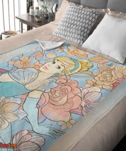 Nice Disney Cinderella Elegant Princess Bloom Blanket Fleece Customized Blanket - Image 4