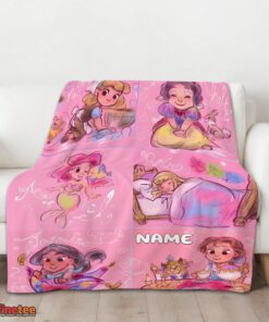Nice Disney Cute Kids Princess Sketches Blanket Fleece Customized Blanket - Image 3