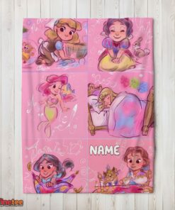 Nice Disney Cute Kids Princess Sketches Blanket Fleece Customized Blanket