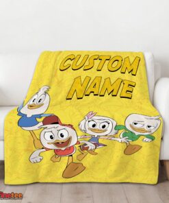 Nice Disney Ducktales Huey Dewey Louie Webby Yellow Cartoon Collage Blanket Fleece Customized Blanket - Image 3