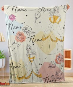 Nice Disney Elegant Princess Belle Pretty Blanket Fleece Customized Blanket