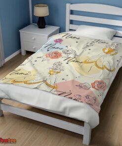 Nice Disney Elegant Princess Belle Pretty Blanket Fleece Customized Blanket - Image 3