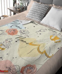 Nice Disney Elegant Princess Belle Pretty Blanket Fleece Customized Blanket - Image 4