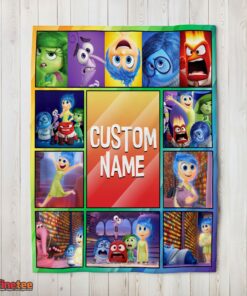 Nice Disney Inside Out Colorful Collage Blanket Fleece Customized Blanket