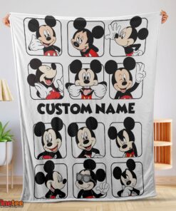 Nice Disney Mickey And Friends Mickey Mouse Moods Blanket Customize Blanket
