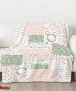 Nice Disney Mickey Logo Heart Texture Blanket Fleece Customized Blanket - Image 3