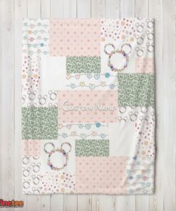 Nice Disney Mickey Logo Heart Texture Blanket Fleece Customized Blanket