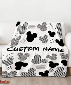 Nice Disney Mickey Logo Texture Blanket Fleece Customized Blanket - Image 3
