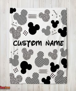 Nice Disney Mickey Logo Texture Blanket Fleece Customized Blanket